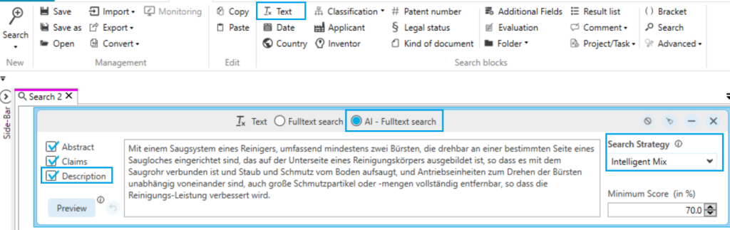 Neuer Qualitätsstandard in der AI-gestützten Patentrecherche AI Volltextsuche in IP7 compass deutlich erweitert